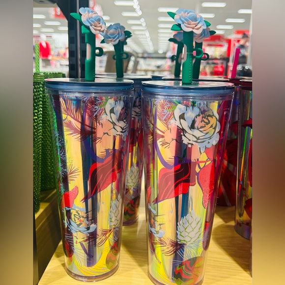 Starbucks Rose Silicone Topper Cup Iridescent Tumbler Venti New 2023 Holiday New - Picture 7 of 16